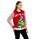 Womens LED Light Up Get Lit Christmas Tree Ugly Christmas Sweater