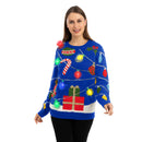 Womens LED Light Up String Light Ugly Christmas Sweater
