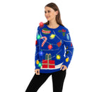 Womens LED Light Up String Light Ugly Christmas Sweater