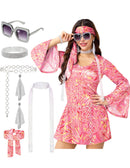 JOYIN 70s Disco Outfit for Women - Halloween Dress & Accessories Set