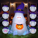 Joiedomi 5 FT Inflatable Witch Ghost with Projector Face & Music - LED Decor
