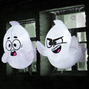 JOYIN 2 Pack 2.6 FT Inflatable Window Ghost - LED Halloween Decor