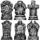 JOYIN 15.7" 6 PCS RIP Tombstones - Halloween Graveyard Yard Decoration