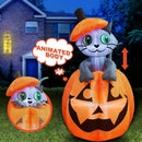 Joiedomi 5 FT Animated Pumpkin Inflatable with Cat - LED Outdoor Decor
