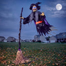 JOYIN Sound Activated Flying Witch - Life-Size Halloween Outdoor Decor
