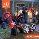 Joiedomi 10 FT Hellfire Carriage Inflatable with LEDs - Halloween Yard Decor