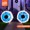 Joiedomi 3 FT Inflatable Light Up Eyeball with LEDs - Blue Halloween Decor