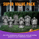 JOYIN 15.7" 6 PCS RIP Tombstones - Halloween Graveyard Yard Decoration