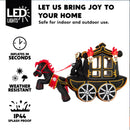 Joiedomi 10 FT Hellfire Carriage Inflatable with LEDs - Halloween Yard Decor