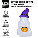 Joiedomi 5 FT Inflatable Witch Ghost with Projector Face & Music - LED Decor