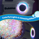 Play-Act 69 Holes Bubble Machine Guns Toys, Bazooka Rocket Shape Bubble Gun for Kids Adults, Colored Lights Blaster Blower with Solution,purple