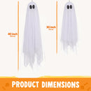 JOYIN 3 PCS Light Up Hanging Ghosts - Warm White LED Halloween Decor