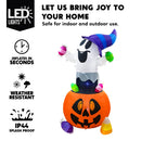 5FT Halloween Inflatable Ghost Gripping Pumpkin Candy with LED
