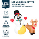 Joiedomi 6.6 FT Christmas Inflatable Reindeer Peeing on Snowman - LED Decor