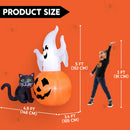 JOYIN 5 FT Lighted Ghost on Pumpkin with Black Cat - Halloween Inflatable