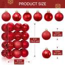Joiedomi 24 PCS Red Christmas Balls - 1.6" Shatterproof Tree Ornaments