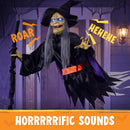 JOYIN Sound Activated Flying Witch - Life-Size Halloween Outdoor Decor