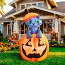 Joiedomi 5 FT Animated Pumpkin Inflatable with Cat - LED Outdoor Decor