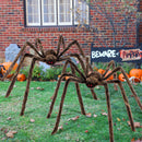 JOYIN 2 Pack 5 FT Hairy Brown Spider - Halloween Outdoor Haunted House Prop
