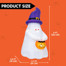 Joiedomi 5 FT Inflatable Witch Ghost with Projector Face & Music - LED Decor