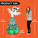Halloween Inflatable Ghost in Jar 6ft with Green LED Lights