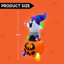 5FT Halloween Inflatable Ghost Gripping Pumpkin Candy with LED