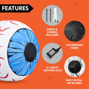 Joiedomi 3 FT Inflatable Light Up Eyeball with LEDs - Blue Halloween Decor