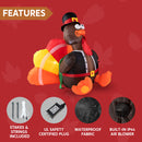 JOYIN 6 FT Thanksgiving Inflatable Turkey - LED Light Up Outdoor Decor