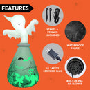 Halloween Inflatable Ghost in Jar 6ft with Green LED Lights