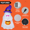 Joiedomi 5 FT Inflatable Witch Ghost with Projector Face & Music - LED Decor
