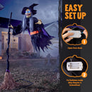 JOYIN Sound Activated Flying Witch - Life-Size Halloween Outdoor Decor