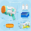 Play-Act 69 Holes Bubble Machine Guns Toys, Bazooka Rocket Shape Bubble Gun for Kids Adults, Colored Lights Blaster Blower with Solution