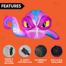Joiedomi 4 FT Inflatable Purple Octopus Window Decor - LED Halloween Prop