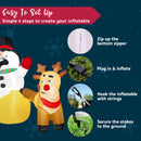 Joiedomi 6.6 FT Christmas Inflatable Reindeer Peeing on Snowman - LED Decor
