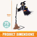 JOYIN Sound Activated Flying Witch - Life-Size Halloween Outdoor Decor