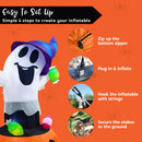 5FT Halloween Inflatable Ghost Gripping Pumpkin Candy with LED