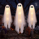 JOYIN 3 PCS Light Up Hanging Ghosts - Warm White LED Halloween Decor