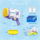 Play-Act 69 Holes Bubble Machine Guns Toys, Bazooka Rocket Shape Bubble Gun for Kids Adults, Colored Lights Blaster Blower with Solution,purple