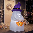 Joiedomi 5 FT Inflatable Witch Ghost with Projector Face & Music - LED Decor