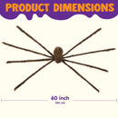 JOYIN 2 Pack 5 FT Hairy Brown Spider - Halloween Outdoor Haunted House Prop