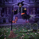 JOYIN Sound Activated Flying Witch - Life-Size Halloween Outdoor Decor