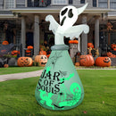 Halloween Inflatable Ghost in Jar 6ft with Green LED Lights