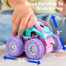 3 Pack Monster Truck Toys, Friction Powered Pull Back Car Toys