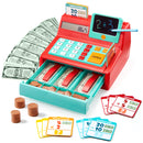 lalalark Kids Cash Register Toy with Play Money, Voice Calculator & Write Erase Pad - Educational Pretend Play Toy for Toddlers 3+