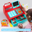 lalalark Kids Cash Register Toy with Play Money, Voice Calculator & Write Erase Pad - Educational Pretend Play Toy for Toddlers 3+