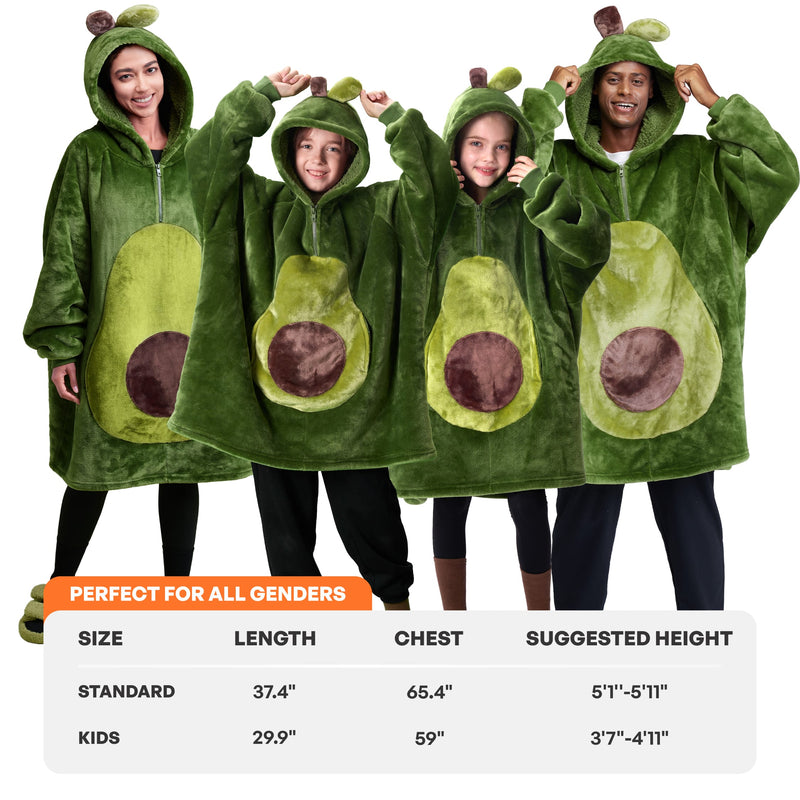 Kids' Sherpa Wearable Blanket-Avocado Shape