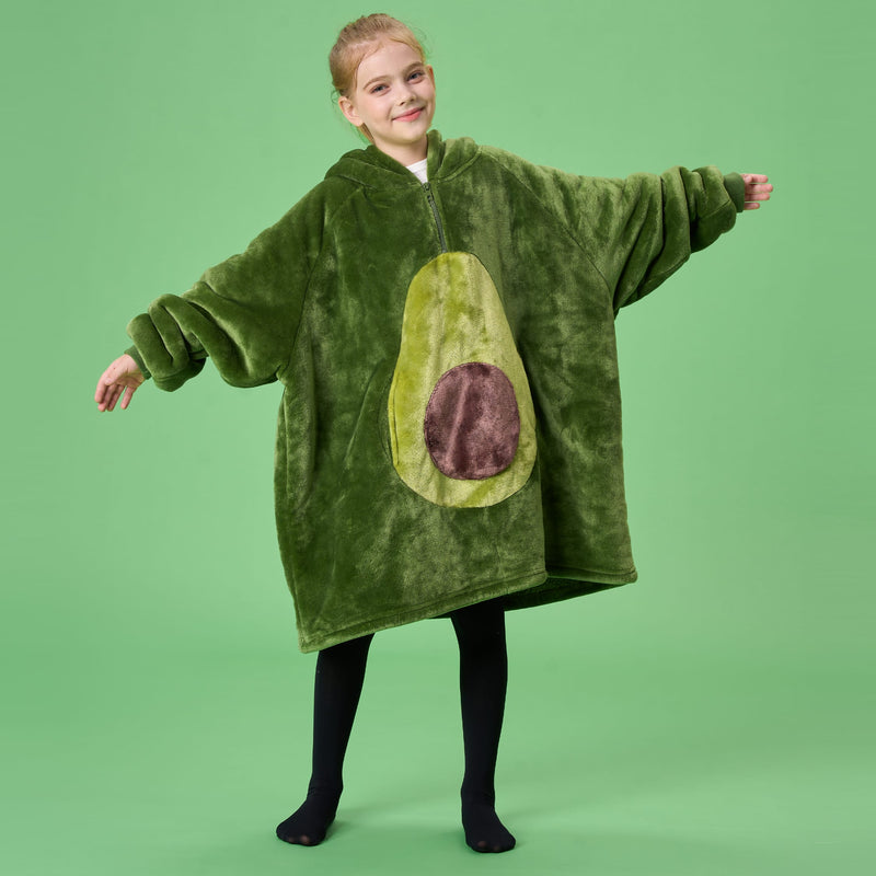 Kids' Sherpa Wearable Blanket-Avocado Shape