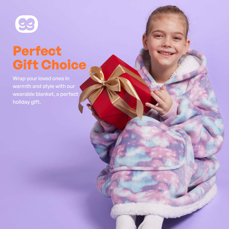 Kids' Sherpa Wearable Blanket-Unicorn Shape