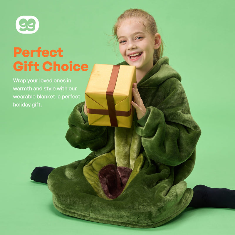 Kids' Sherpa Wearable Blanket-Avocado Shape