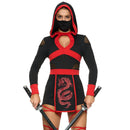Women Ninja Costume 2 Pcs Set with Mask, Adult Halloween Ninja Outfit for Cosplay Party